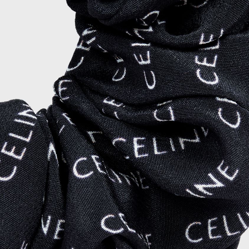 mulheres acessórios CELINE elástico elástico em seda e latão com acabamento dourado ouro/preto T204R1233