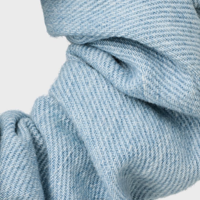 mulheres acessórios CELINE jeans elástico em algodão e latão com acabamento dourado ouro/azul T204R1234