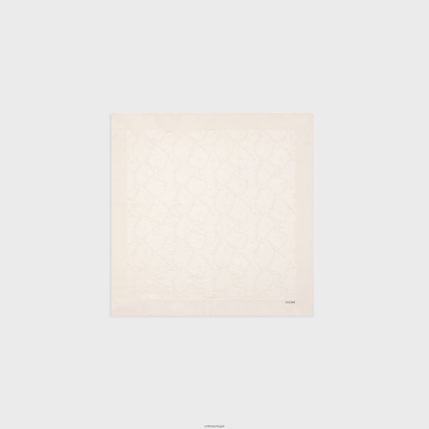 homens acessórios CELINE bandana em jacquard de seda baunilha T204R2264