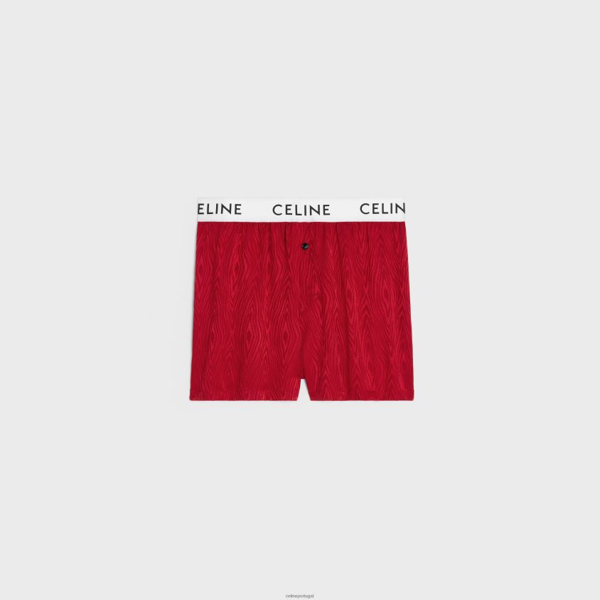 homens acessórios CELINE boxers em seda cintilante cady carmim T204R2270