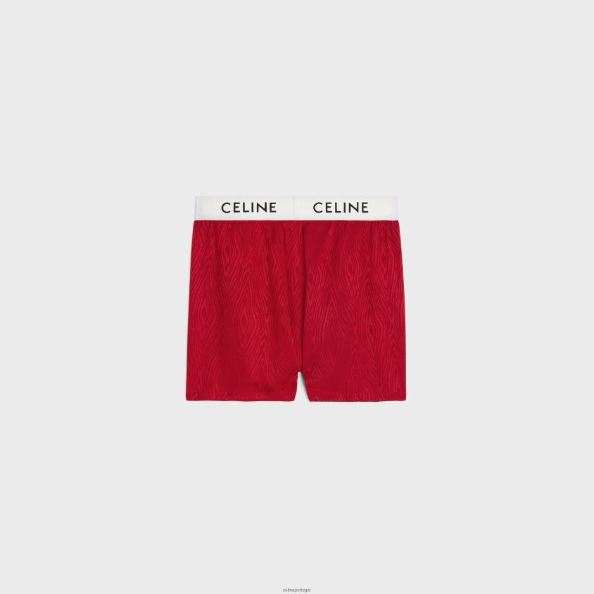 homens acessórios CELINE boxers em seda cintilante cady carmim T204R2270