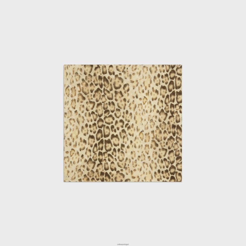 mulheres acessórios CELINE bandana em jacquard de seda triomphe leopardo T204R1218