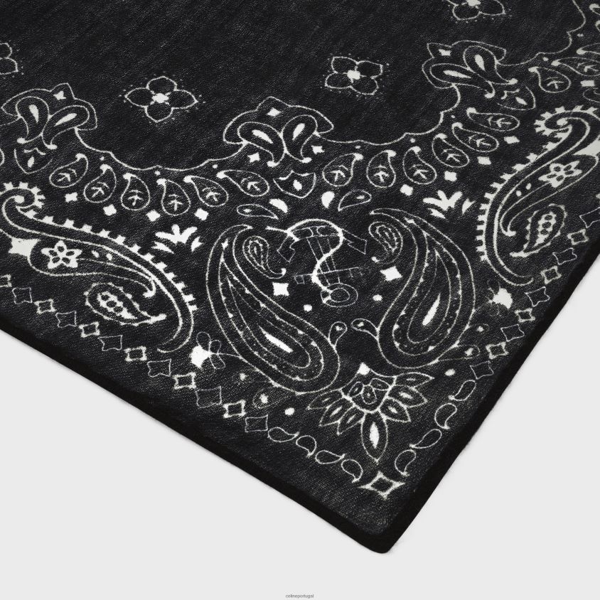 mulheres acessórios CELINE roubou em musselina de caxemira preto T204R1198