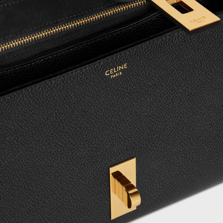 mulheres acessórios CELINE adolescente macio de 16 anos em pele de bezerro granulada e flexível preto T204R67