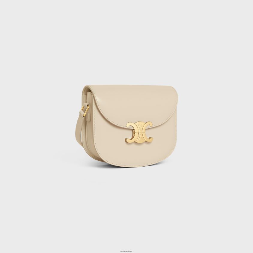 mulheres acessórios CELINE besace clea em couro de bezerro brilhante pampa T204R174