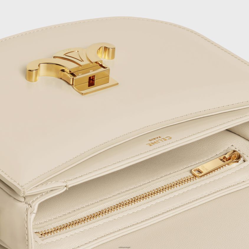 mulheres acessórios CELINE besace clea em couro de bezerro brilhante pampa T204R174