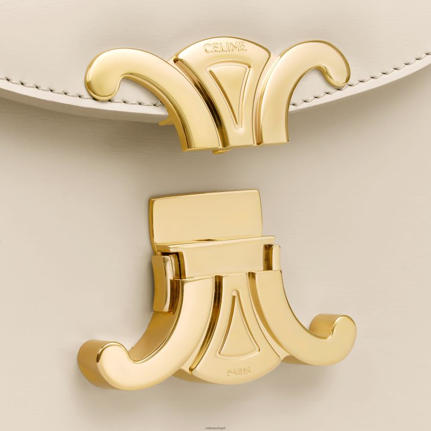 mulheres acessórios CELINE besace clea em couro de bezerro brilhante pampa T204R174