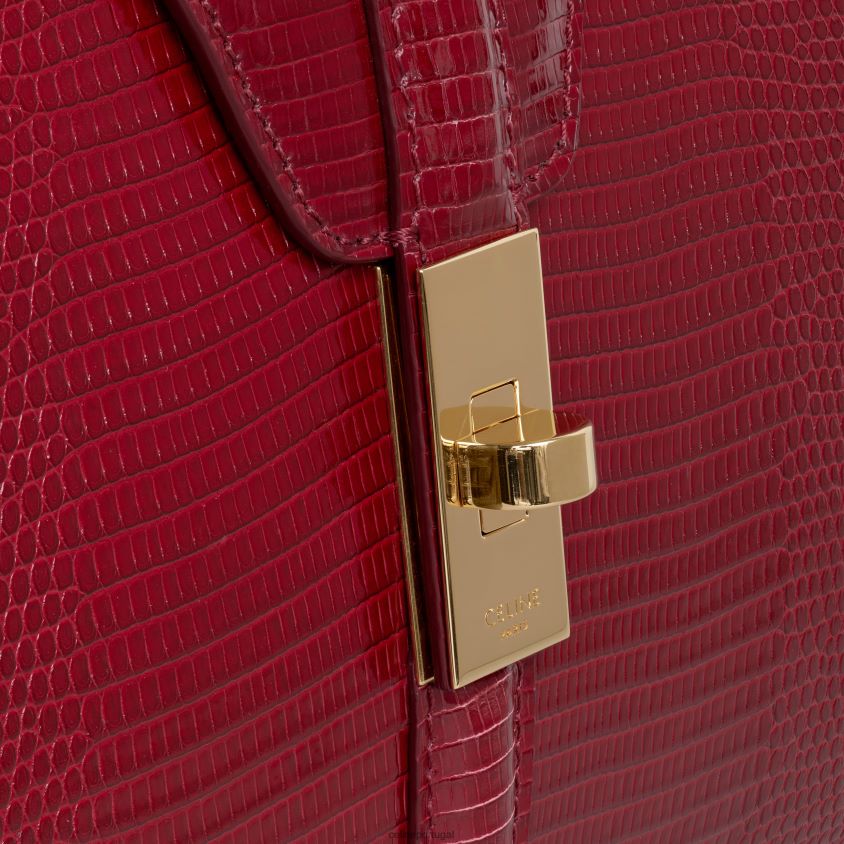 mulheres acessórios CELINE bolsa 16 pequena em lagarto Borgonha claro T204R130