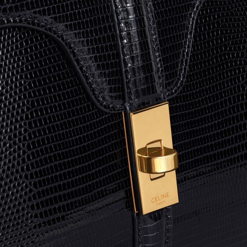 mulheres acessórios CELINE bolsa 16 pequena em lagarto preto T204R129