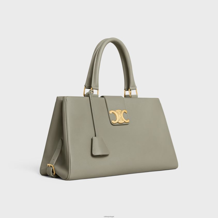 mulheres acessórios CELINE bolsa appoline média em couro de bezerro macio Argila verde T204R272