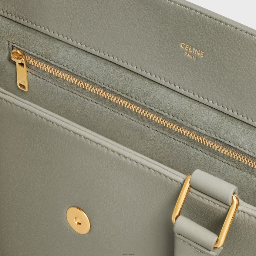 mulheres acessórios CELINE bolsa appoline média em couro de bezerro macio Argila verde T204R272