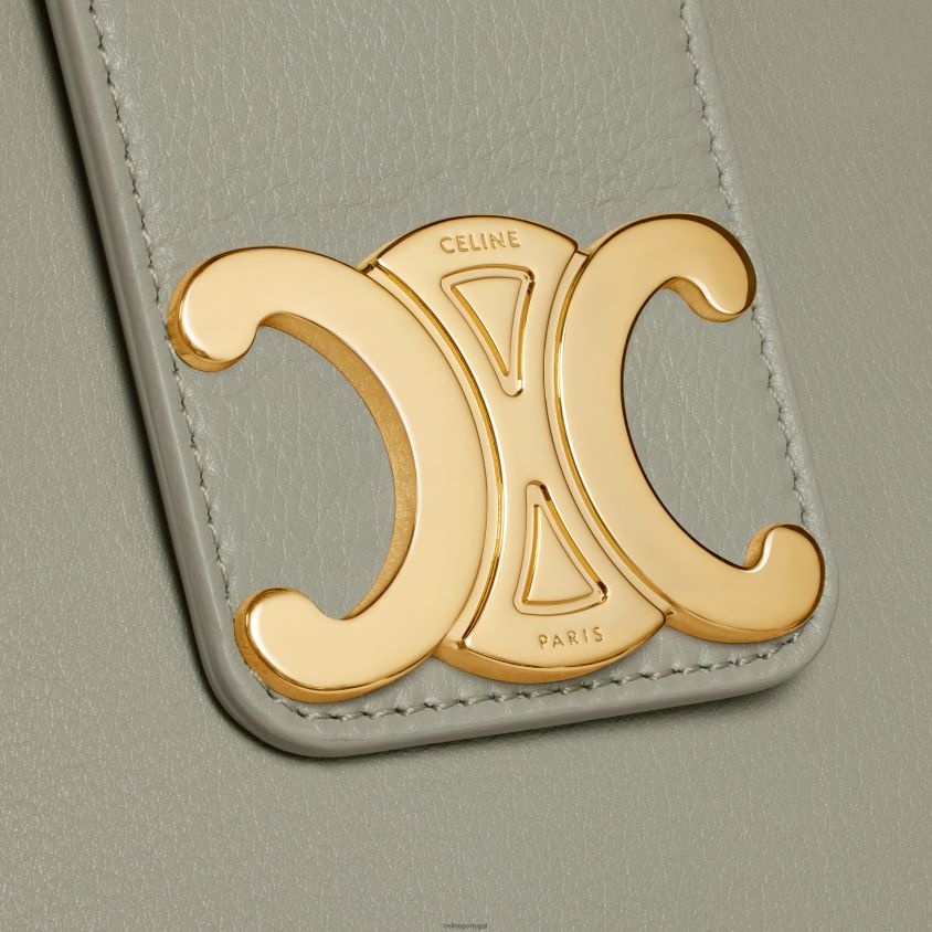 mulheres acessórios CELINE bolsa appoline média em couro de bezerro macio Argila verde T204R272