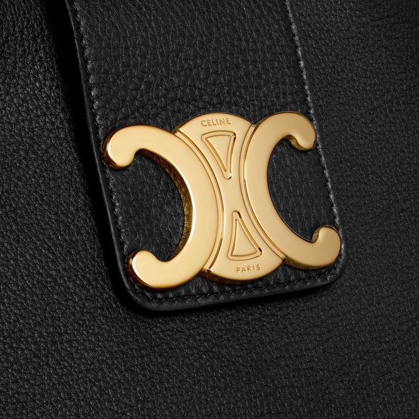 mulheres acessórios CELINE bolsa appoline média em couro de bezerro macio preto T204R72