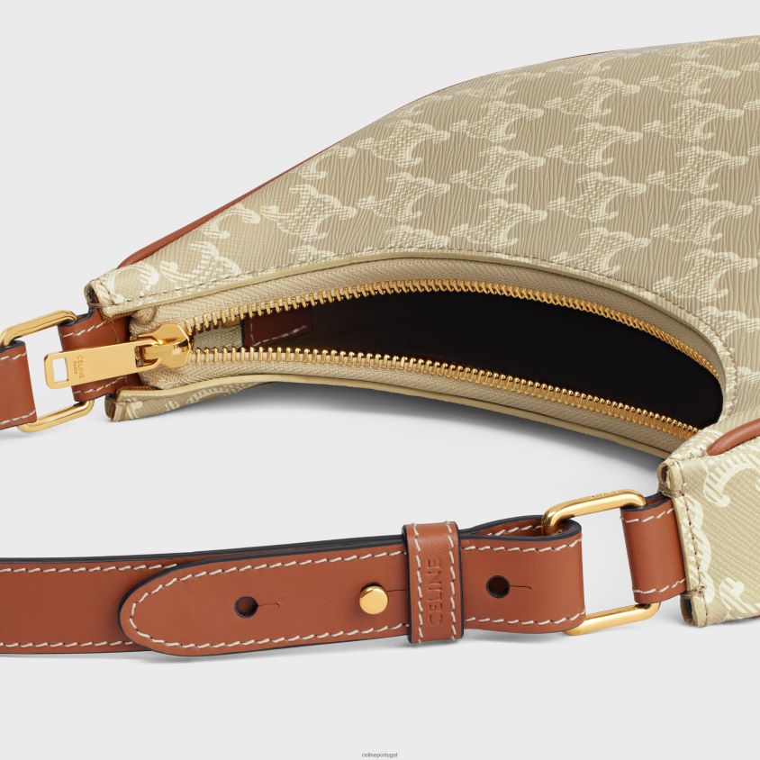 mulheres acessórios CELINE bolsa ava em lona triomphe e couro de bezerro Greg T204R159