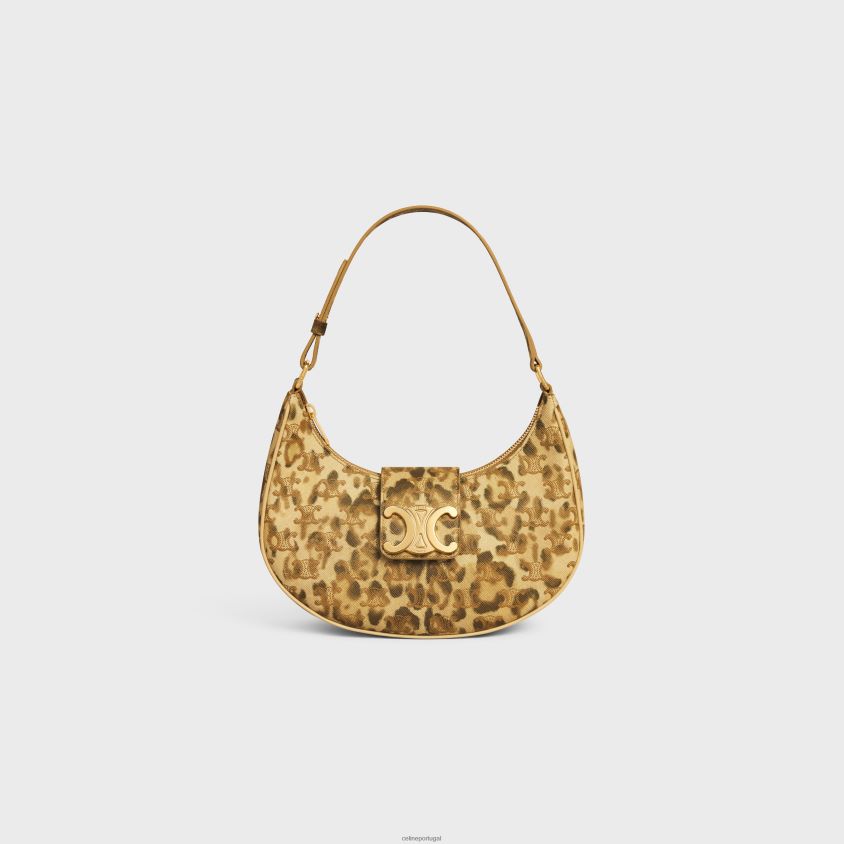 mulheres acessórios CELINE bolsa ava triomphe média em canvas triomphe com estampa leopardo T204R61