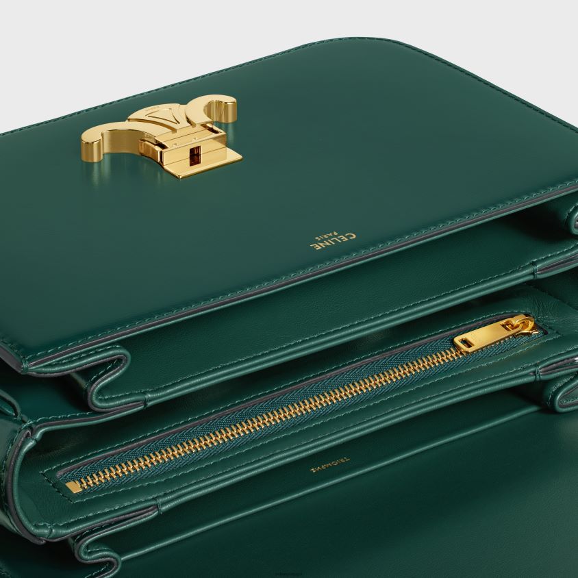 mulheres acessórios CELINE bolsa clássica triomphe em couro de bezerro brilhante amazon T204R42