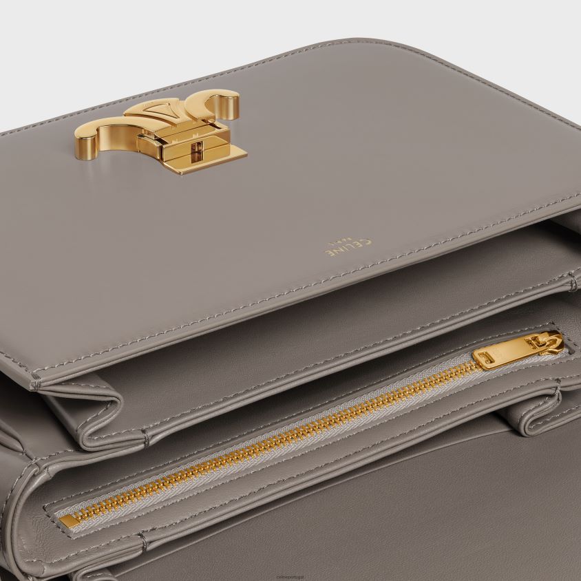 mulheres acessórios CELINE bolsa clássica triomphe em couro de bezerro brilhante seixo T204R92