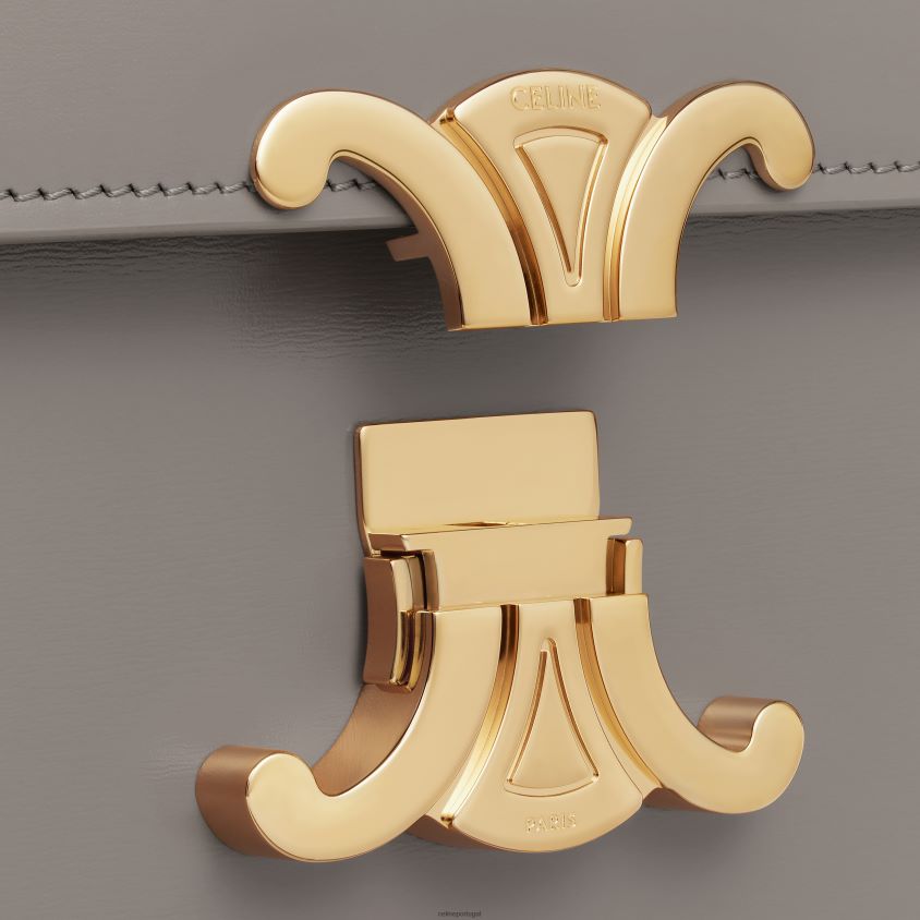 mulheres acessórios CELINE bolsa clássica triomphe em couro de bezerro brilhante seixo T204R92