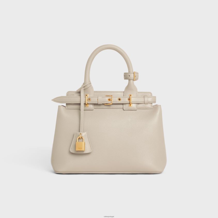 mulheres acessórios CELINE bolsa conti adolescente em couro de bezerro flexível pedra clara T204R78