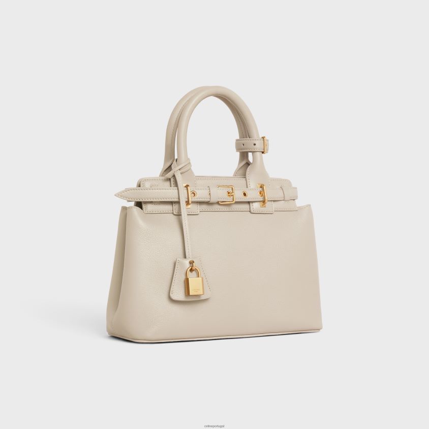 mulheres acessórios CELINE bolsa conti adolescente em couro de bezerro flexível pedra clara T204R78