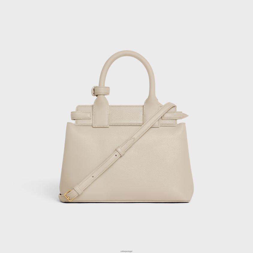 mulheres acessórios CELINE bolsa conti adolescente em couro de bezerro flexível pedra clara T204R78