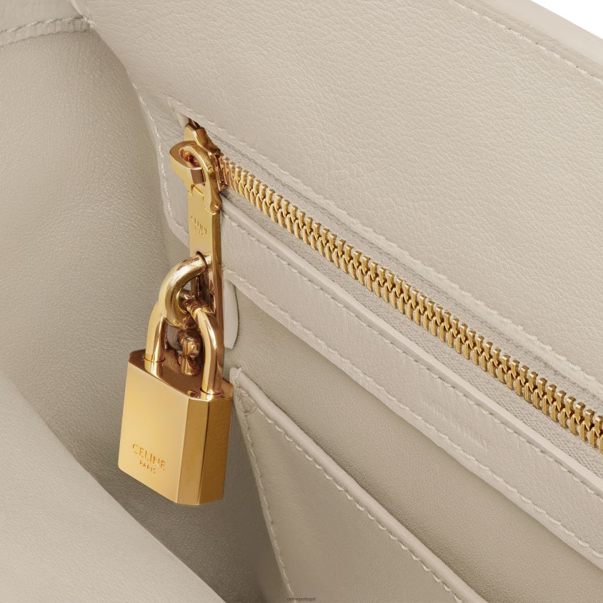 mulheres acessórios CELINE bolsa conti adolescente em couro de bezerro flexível pedra clara T204R78