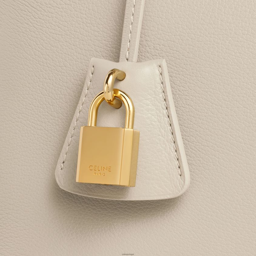 mulheres acessórios CELINE bolsa conti adolescente em couro de bezerro flexível pedra clara T204R78