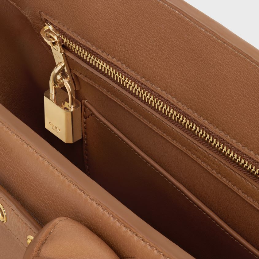 mulheres acessórios CELINE bolsa conti em couro de bezerro flexível bronze T204R164