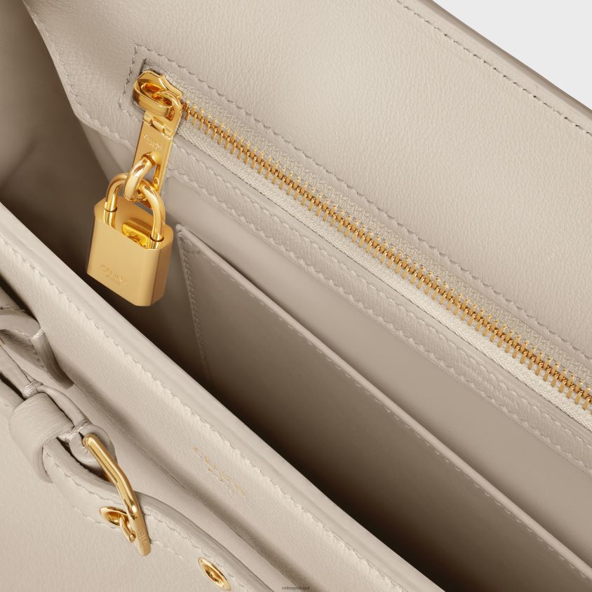 mulheres acessórios CELINE bolsa conti em couro de bezerro flexível pedra clara T204R76