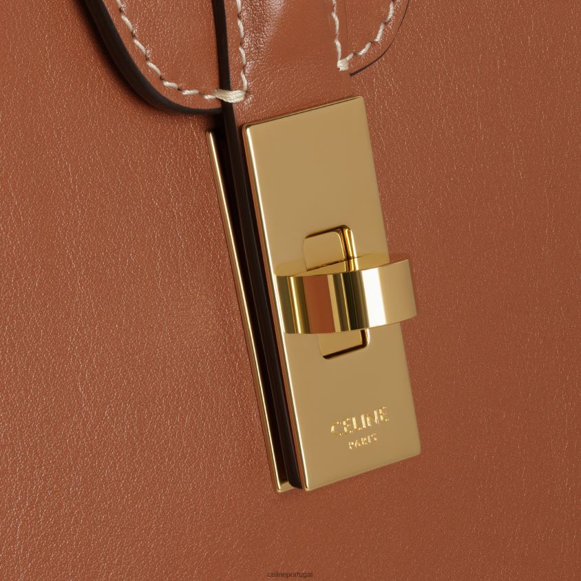 mulheres acessórios CELINE bolsa grande e macia para 16 em couro de bezerro liso bronzeado T204R141