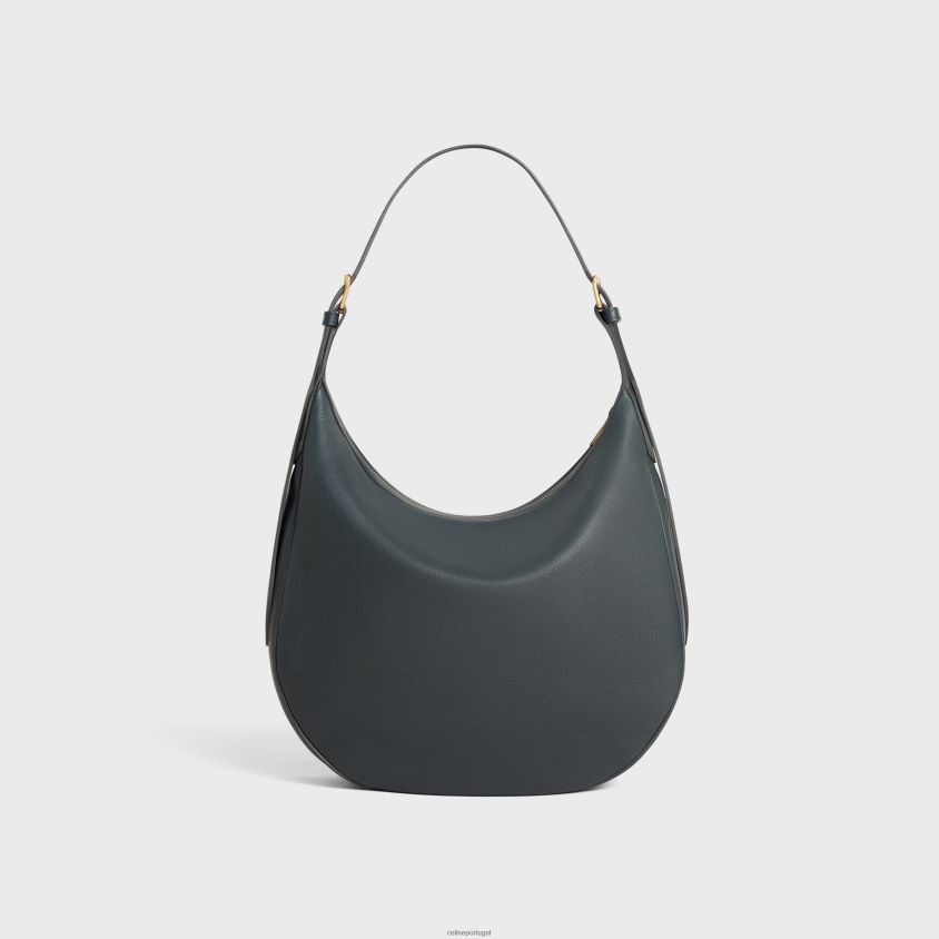 mulheres acessórios CELINE bolsa heloise cuir triomphe em couro de bezerro flexível ardósia cinza T204R194