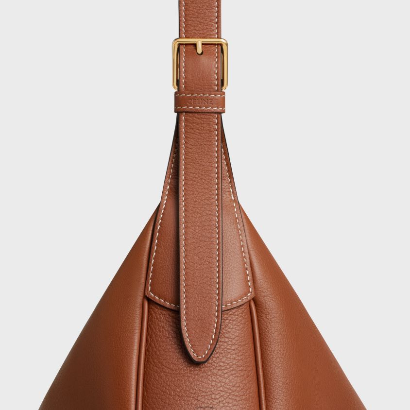 mulheres acessórios CELINE bolsa heloise cuir triomphe em couro de bezerro flexível bronzeado T204R34