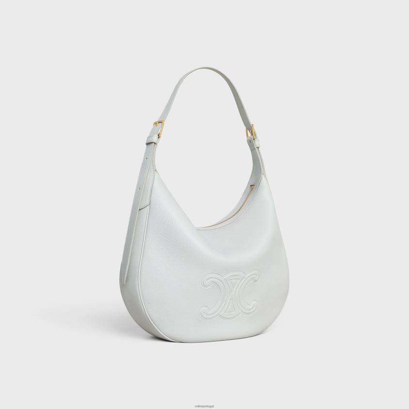 mulheres acessórios CELINE bolsa heloise cuir triomphe em couro de bezerro flexível lua T204R195