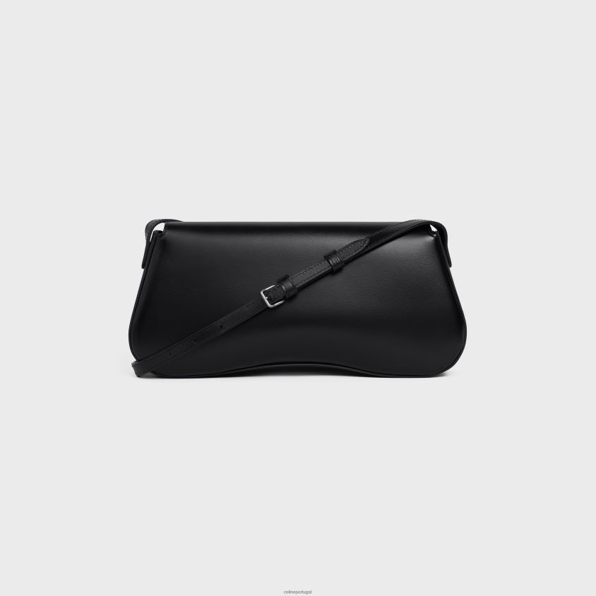 mulheres acessórios CELINE bolsa lola média em couro de bezerro brilhante preto T204R16