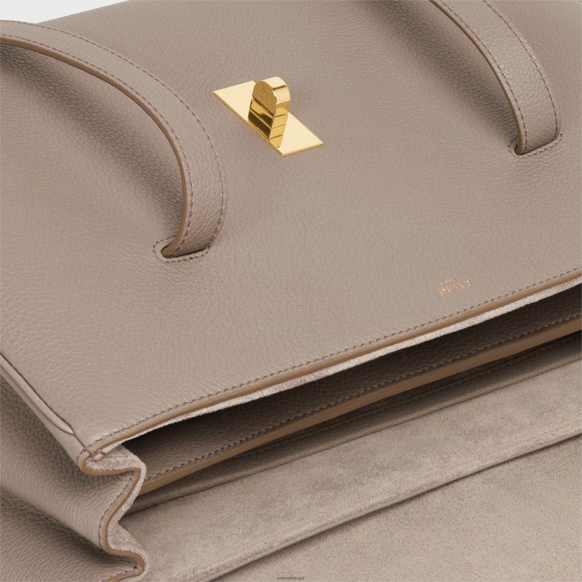 mulheres acessórios CELINE bolsa média macia 16 em couro de bezerro granulado macio seixo T204R143