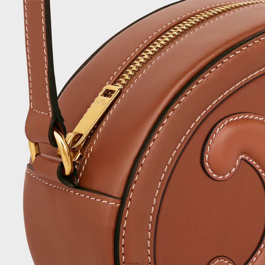 mulheres acessórios CELINE bolsa oval cuir triomphe em couro de bezerro liso bronzeado T204R211