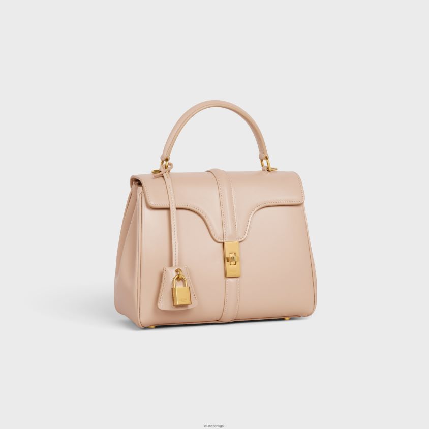 mulheres acessórios CELINE bolsa pequena 16 em couro de bezerro acetinado nu T204R126