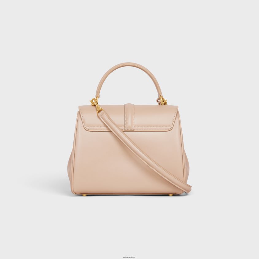 mulheres acessórios CELINE bolsa pequena 16 em couro de bezerro acetinado nu T204R126