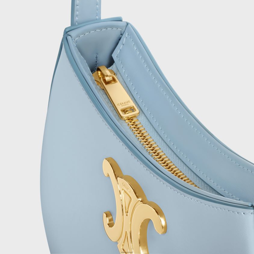 mulheres acessórios CELINE bolsa tilly média em couro de bezerro brilhante azul pálido T204R12
