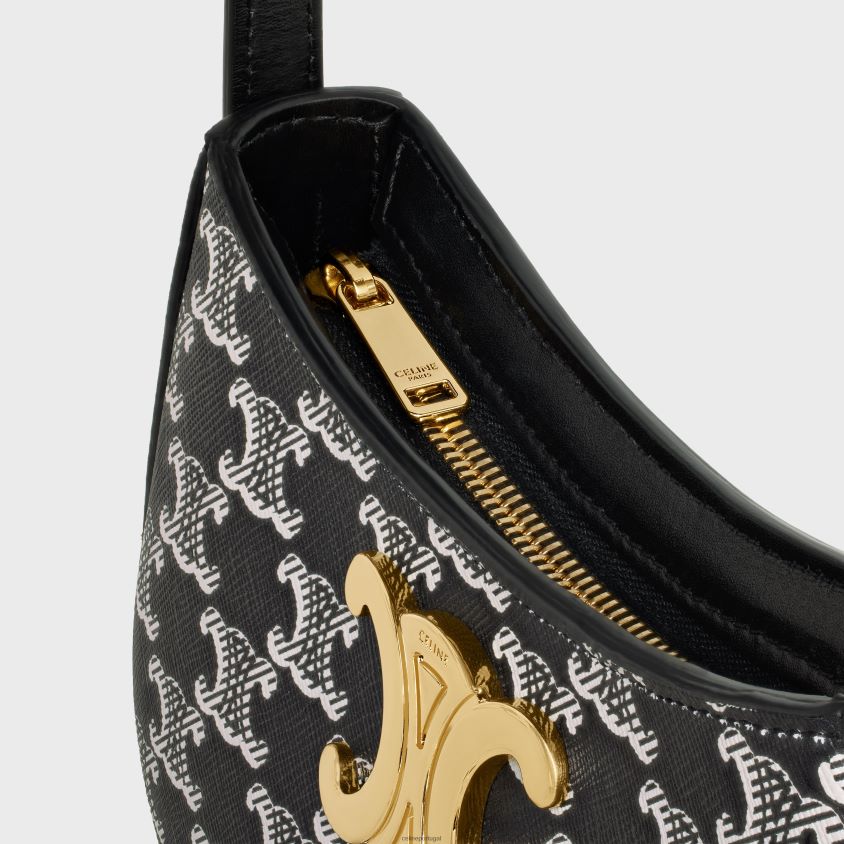 mulheres acessórios CELINE bolsa tilty média em lona triomphe bicolor preto T204R15