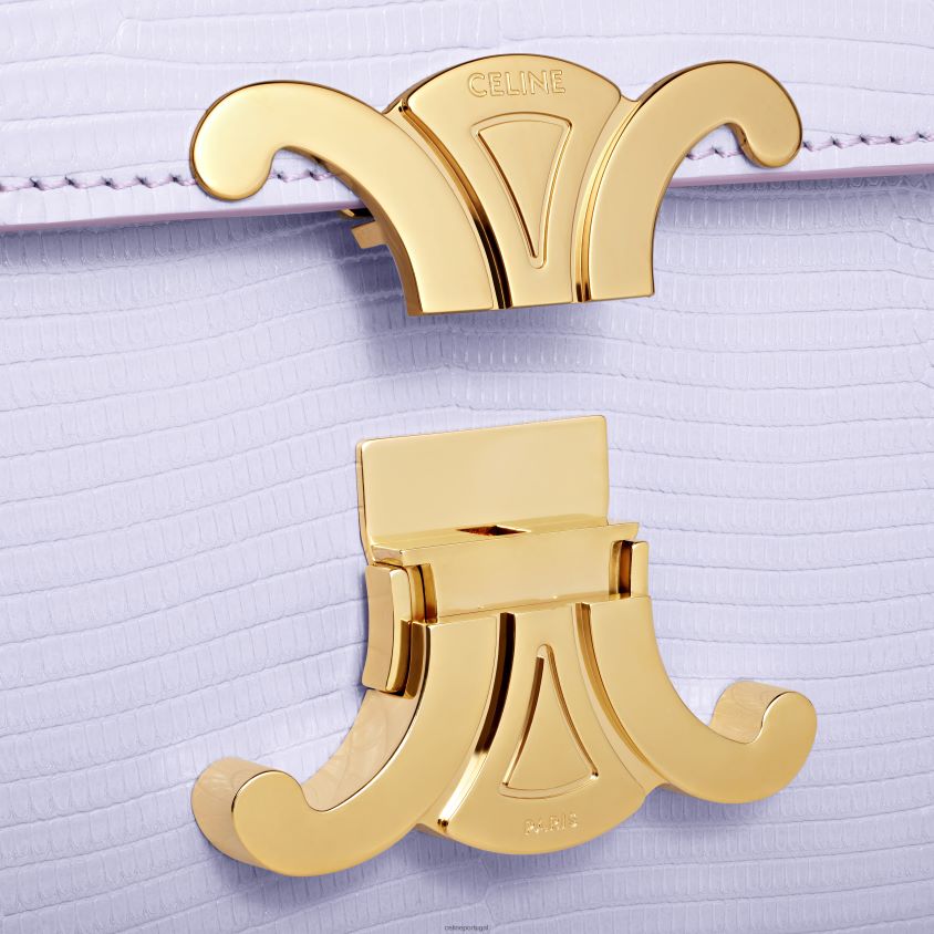 mulheres acessórios CELINE bolsa triomphe adolescente em lagarto lavanda clara T204R118