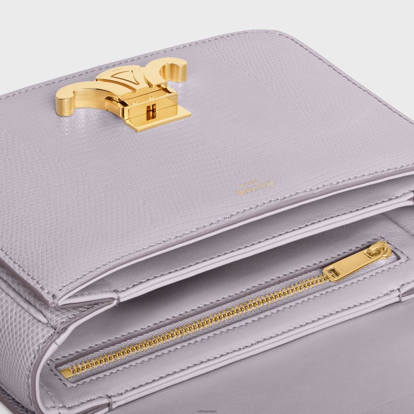mulheres acessórios CELINE bolsa triomphe adolescente em lagarto lilás claro T204R116