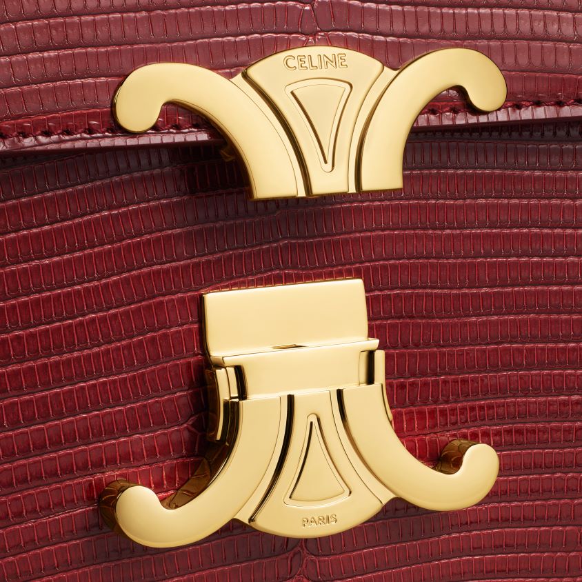 mulheres acessórios CELINE bolsa triomphe adolescente em lagarto rubi T204R22
