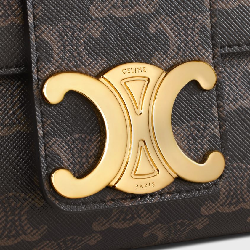 mulheres acessórios CELINE bolsa victoire média em canvas triomphe bronzeado T204R7