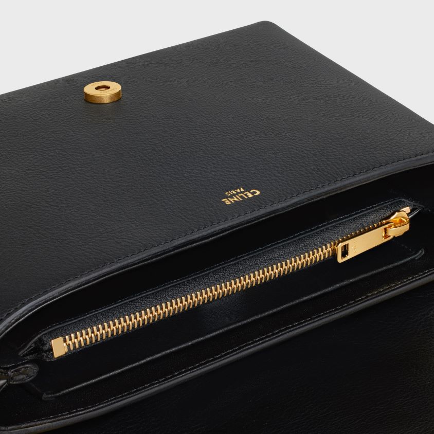 mulheres acessórios CELINE bolsa victoire média em couro de bezerro macio preto T204R5