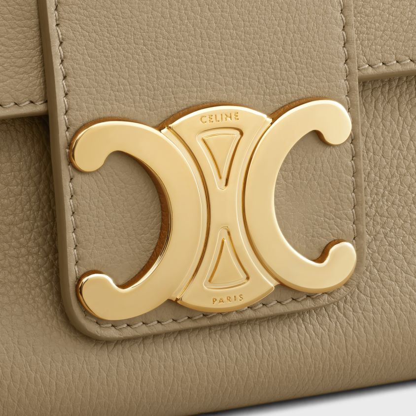 mulheres acessórios CELINE bolsa victoire média em couro de bezerro macio sépia marrom T204R6