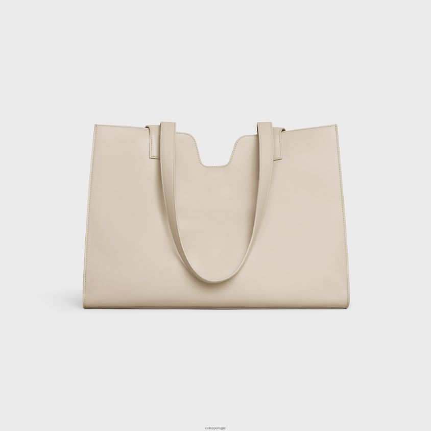 mulheres acessórios CELINE cabas 16 em pele de bezerro lisa pedra clara T204R71