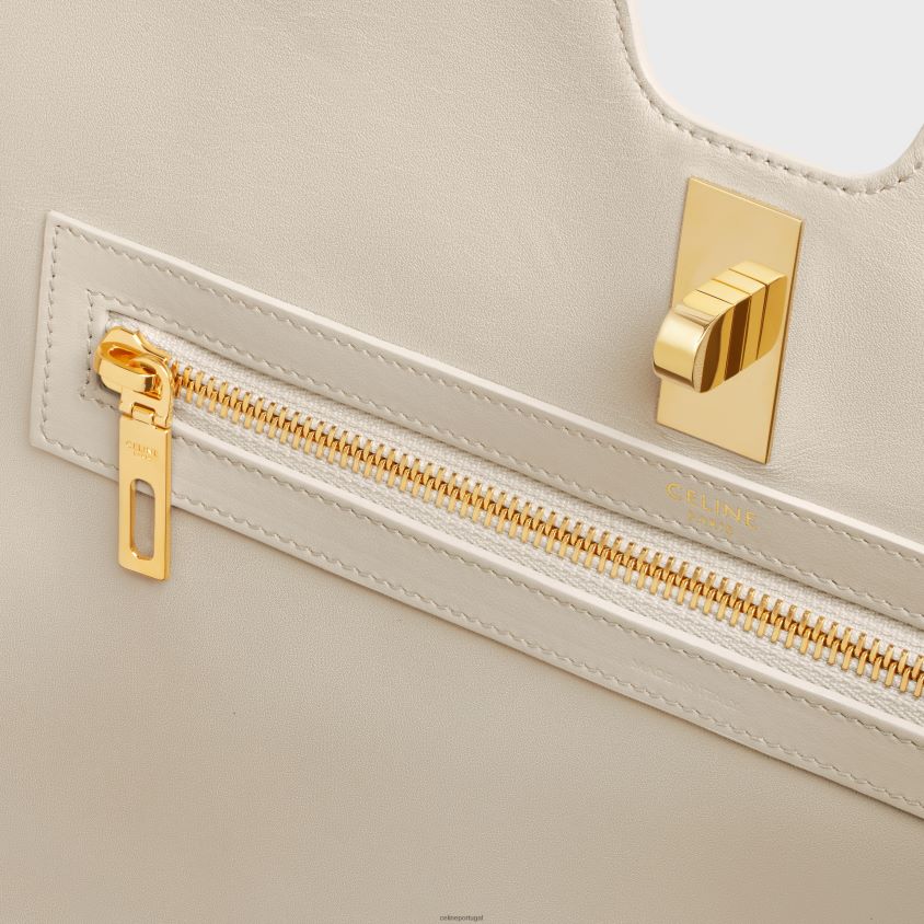 mulheres acessórios CELINE cabas 16 em pele de bezerro lisa pedra clara T204R71