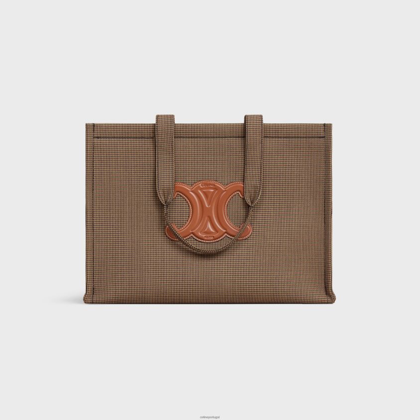 mulheres acessórios CELINE grandes cabas tailandesas em tecido pied de poule multicolorido T204R241