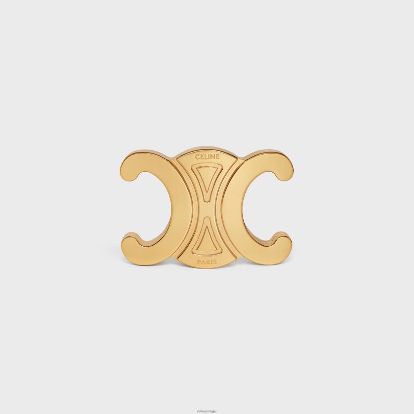 mulheres acessórios CELINE minaudiere de metal triomphe em alumínio ouro T204R286